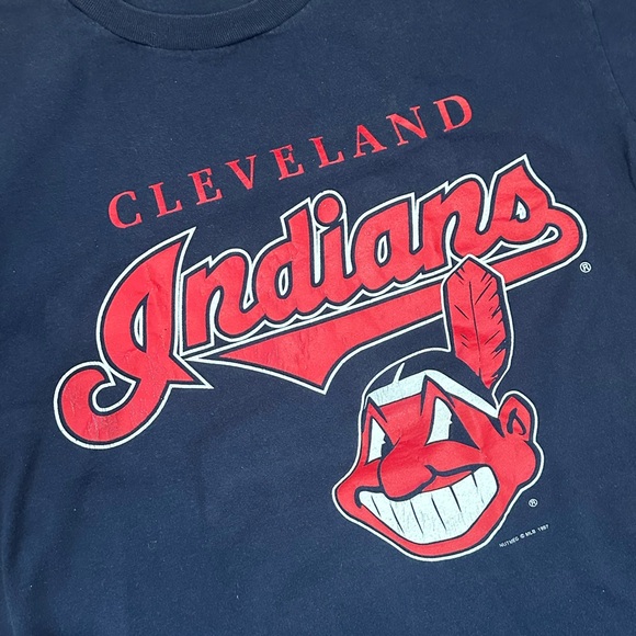 Vintage 1990’s Men’s Lee Sport Cleveland Indians Baseball Shirt Size Medium - Picture 2 of 8